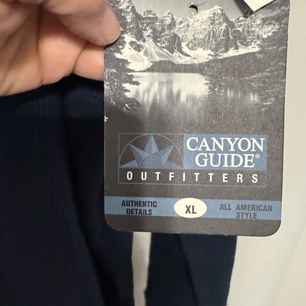 Canyon Guide Outfitters Men's Blue Long Sleeve Henley Thermal Shirt XL